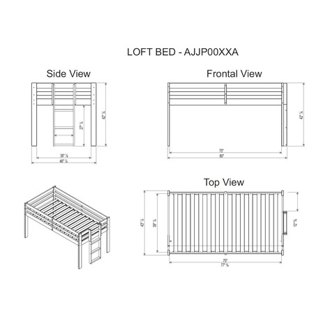 Alaterre Furniture Jasper Twin to King Extending Day Bed with Bunk Bed and Storage Drawers, White AJJP00WH